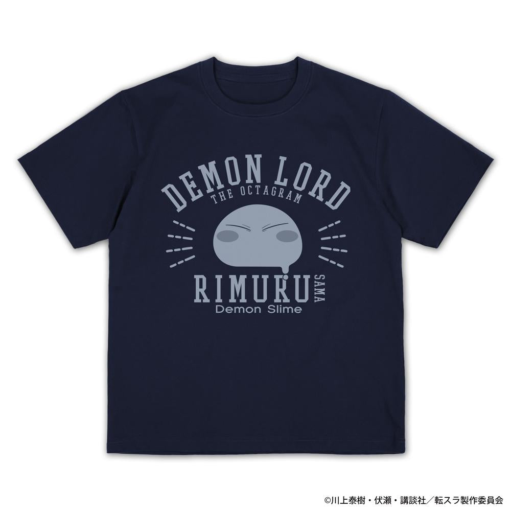 關於我轉生變成史萊姆這檔事 Sサイズ リムル様カレッジ プレーティングT恤/NAVY