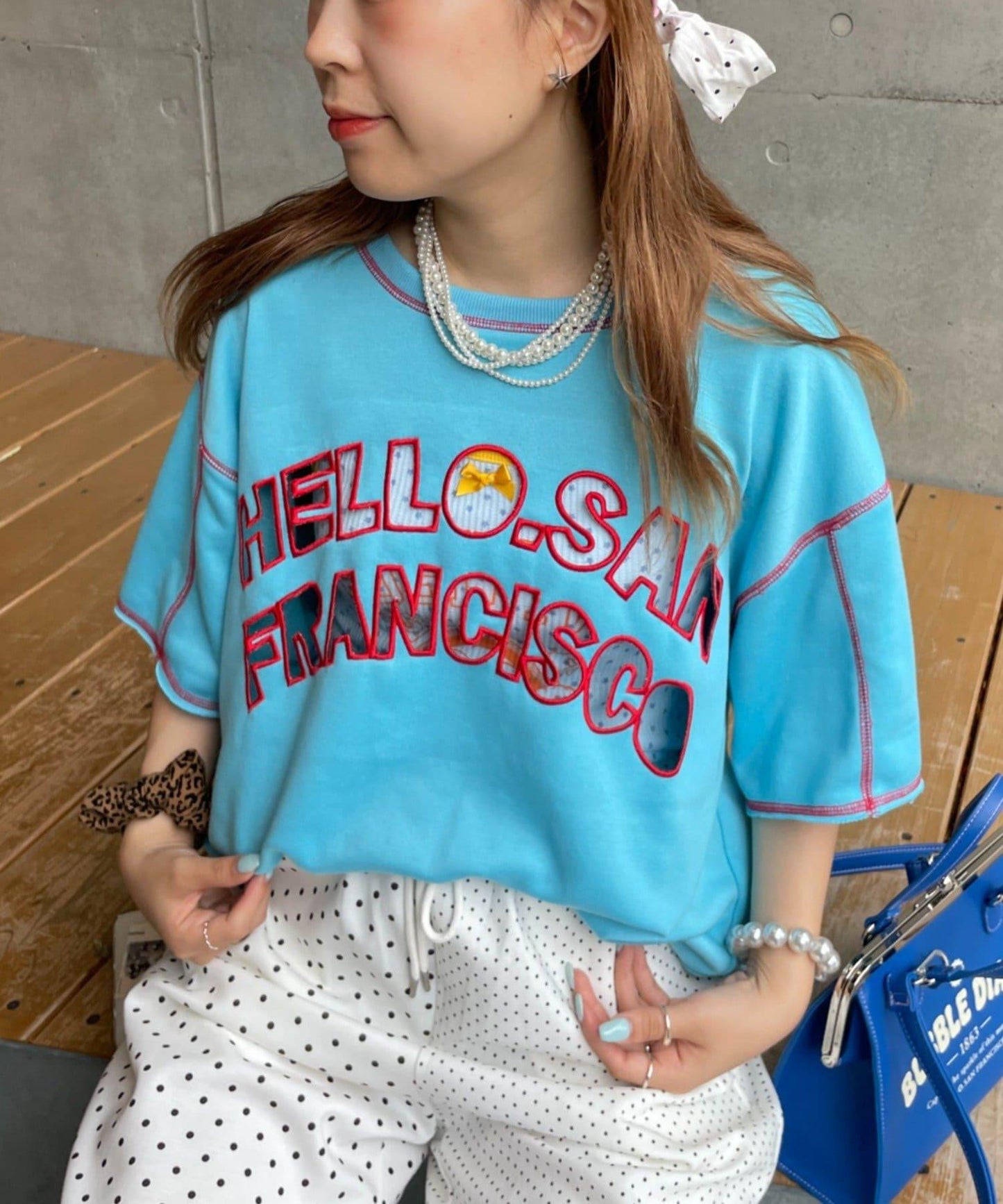 HELLO.SANFRANCISCO 2WAY鏤空短袖T恤
