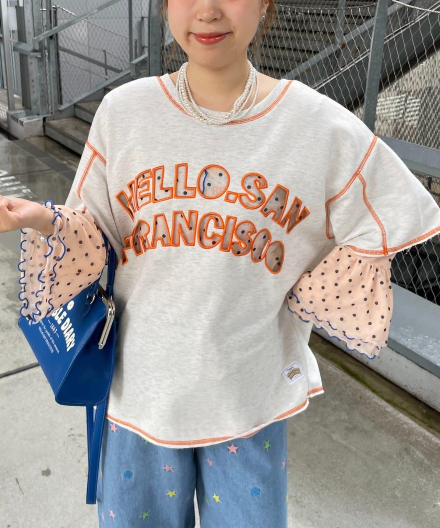 HELLO.SANFRANCISCO 2WAY鏤空短袖T恤