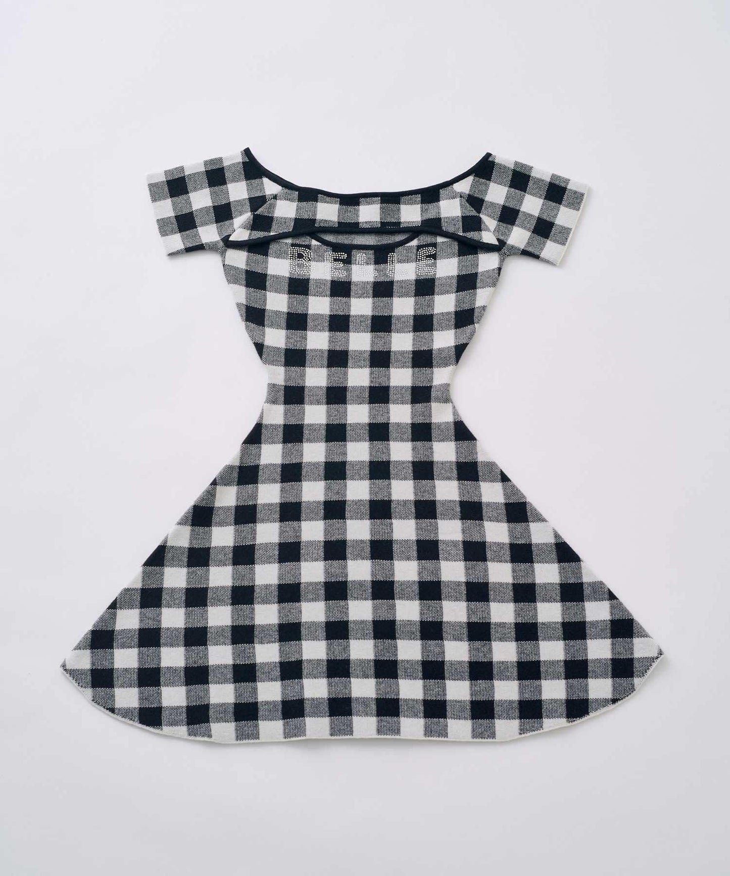 Belle Charme Logo針織喇叭連衣裙