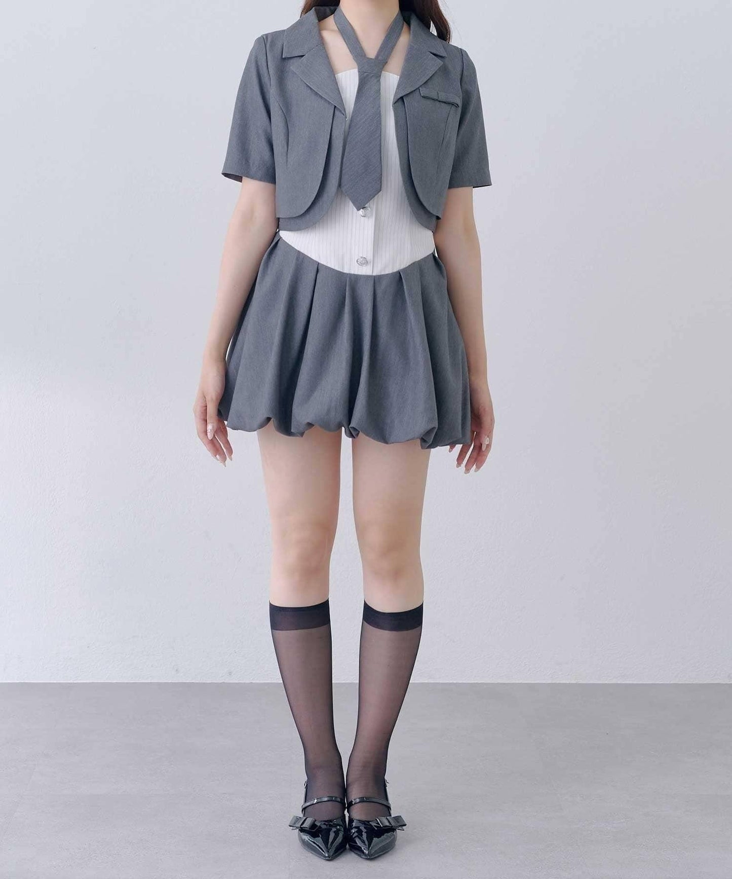 Belle Charme 迷你蝴蝶結短袖夾克