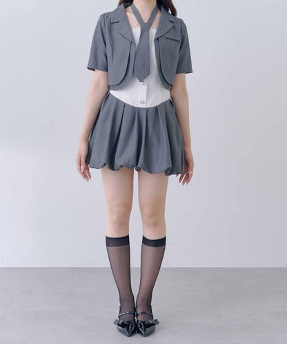 Belle Charme 迷你蝴蝶結短袖夾克