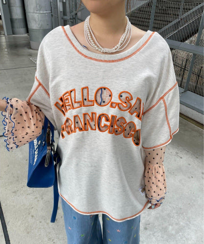 HELLO.SANFRANCISCO 2WAY鏤空短袖T恤