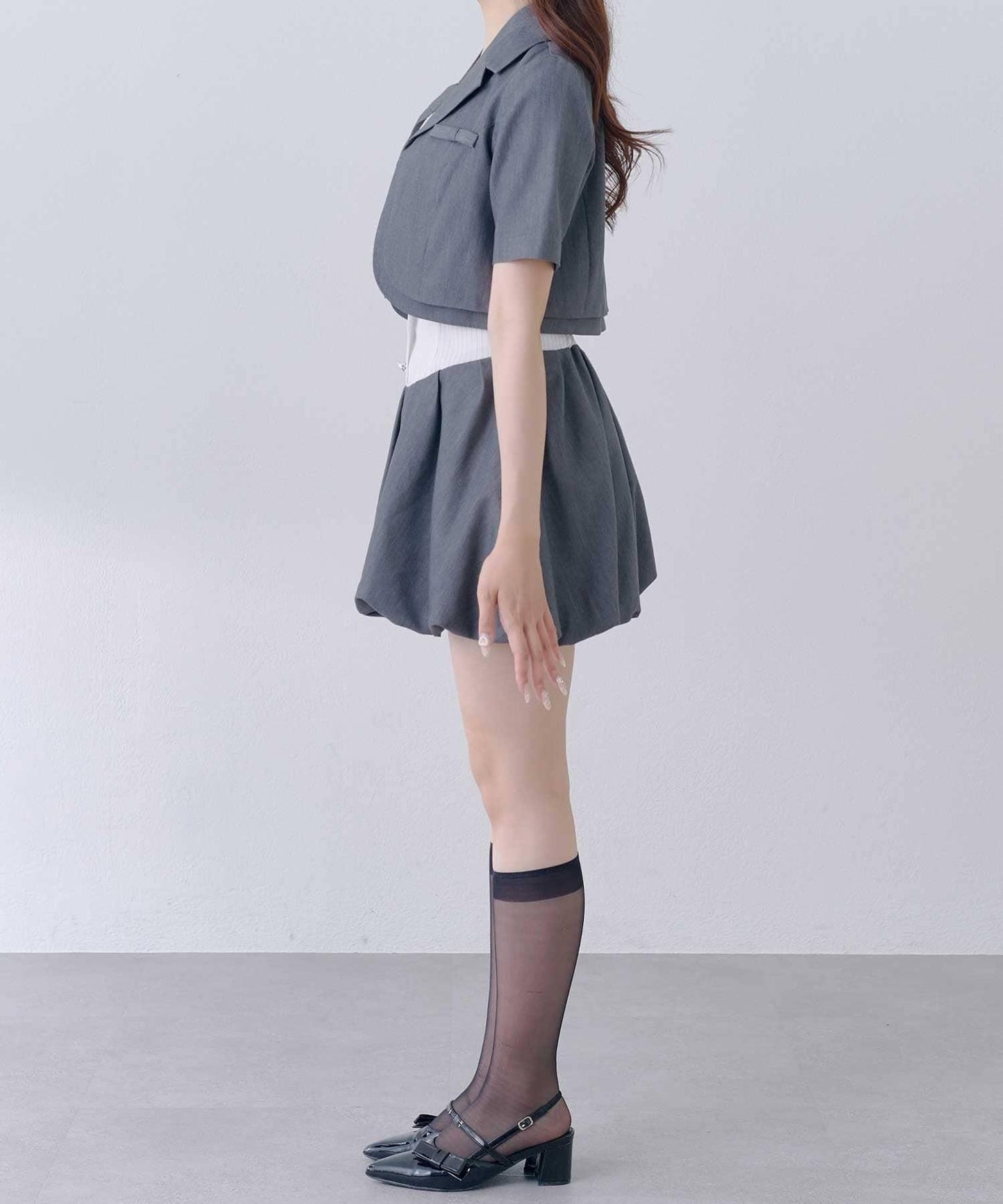 Belle Charme 迷你蝴蝶結短袖夾克