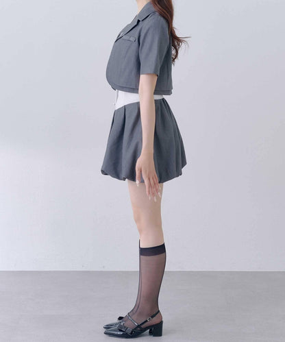 Belle Charme 迷你蝴蝶結短袖夾克