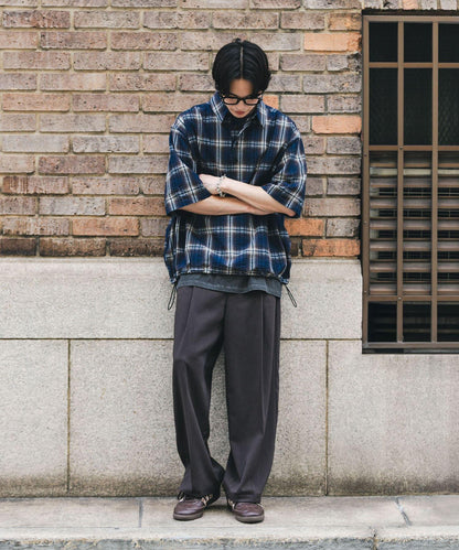 寬鬆抽繩套頭襯衫