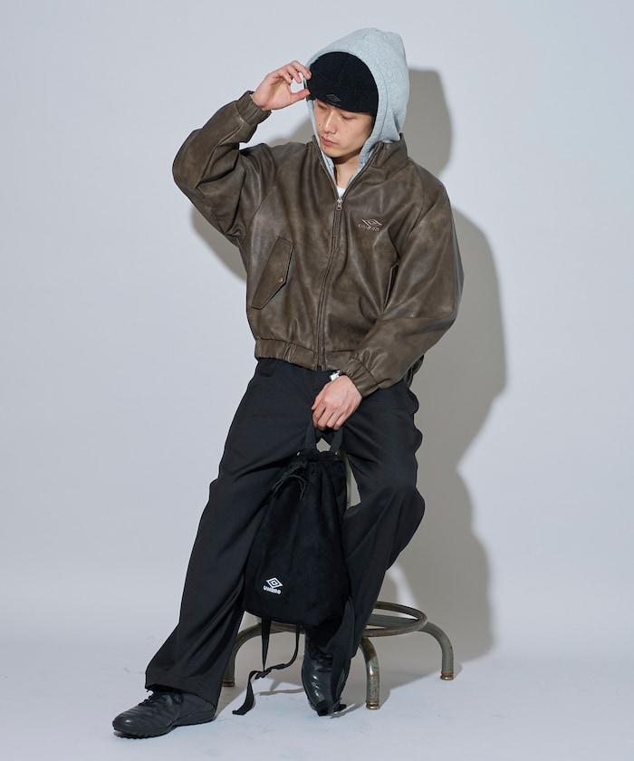 umbro × FREAK'S STORE 聯名款 做舊感 皮革 立領 夾克