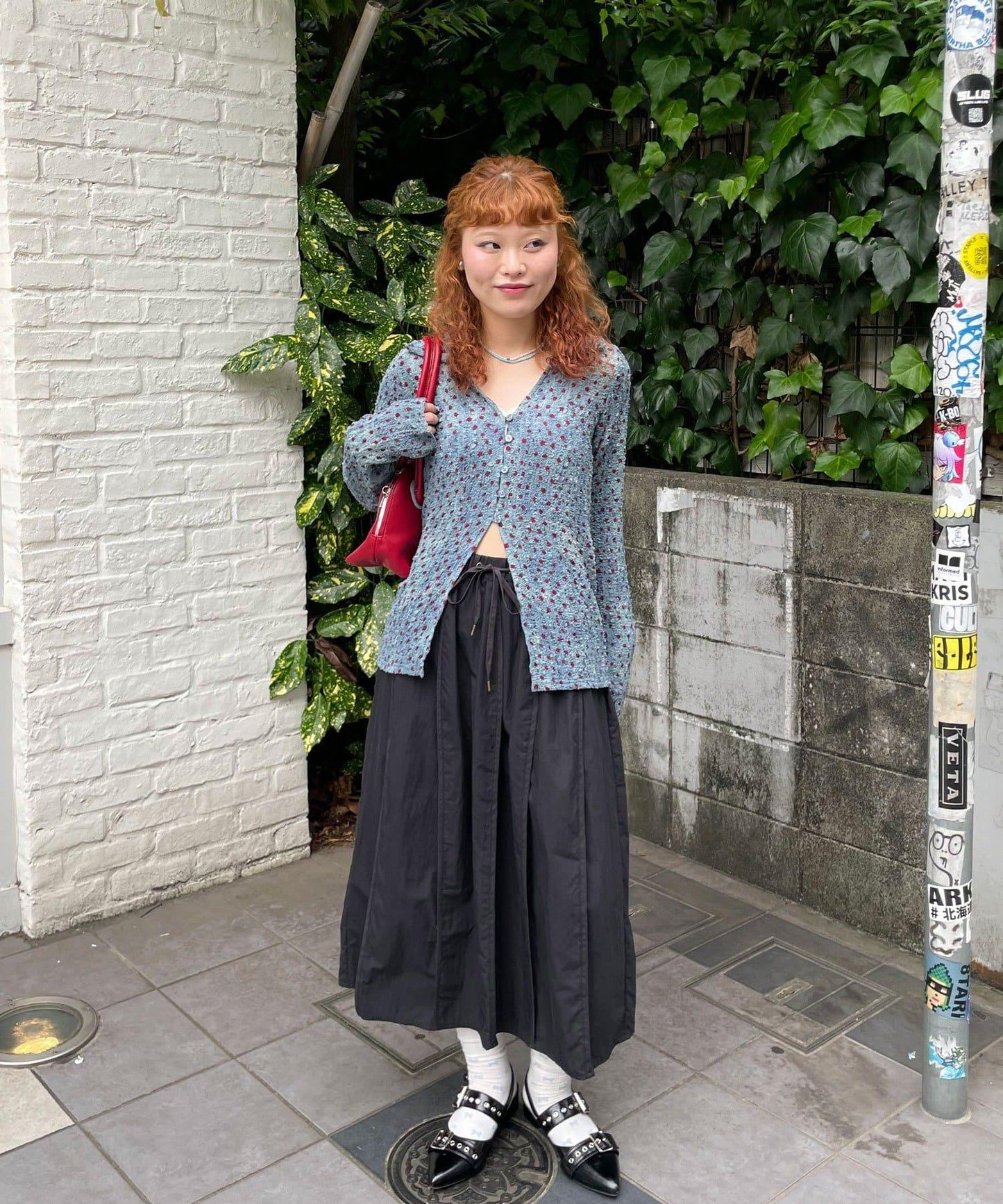 爆米花波點鏤空襯衫