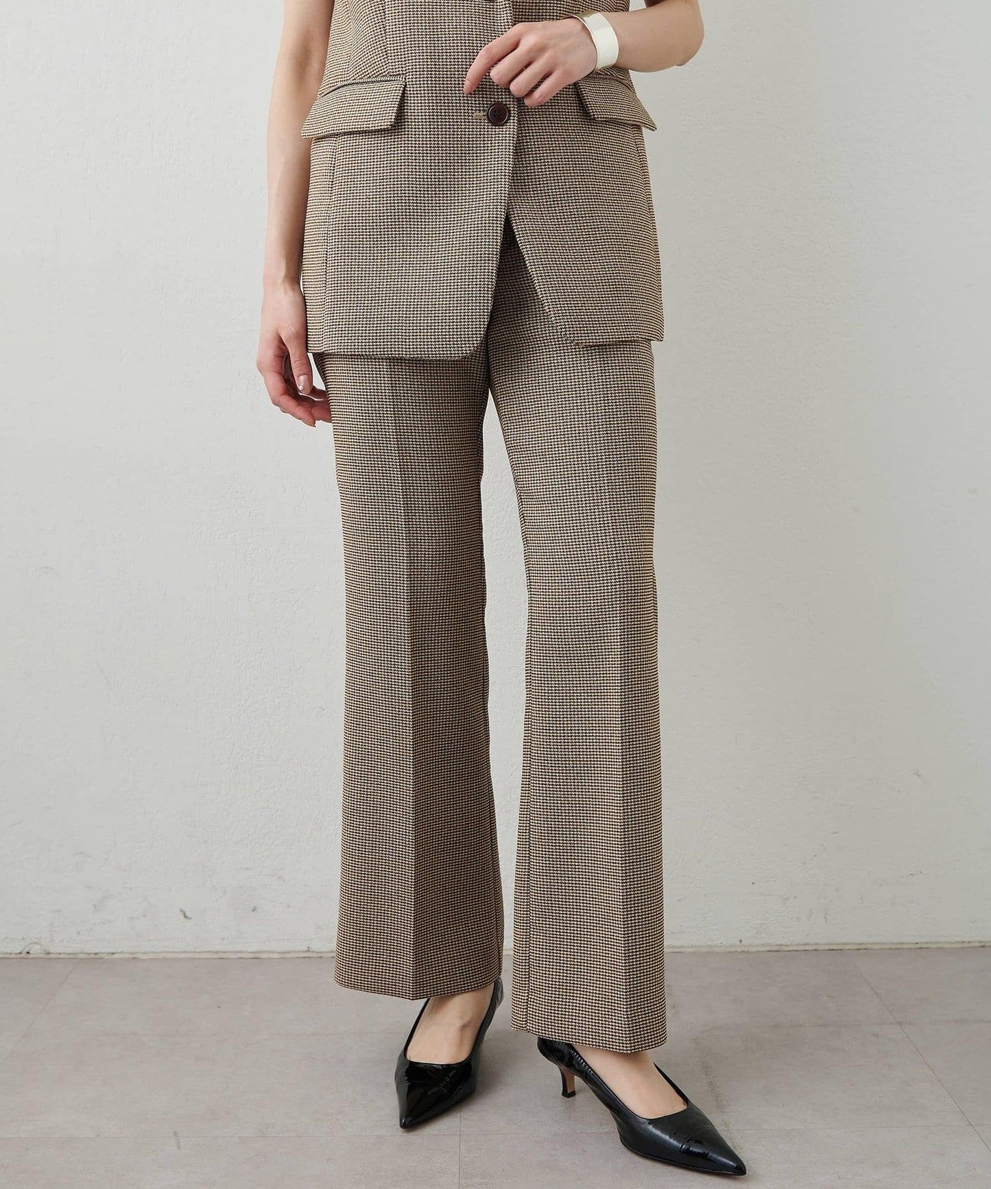 Drawing Numbers 格紋柔軟喇叭褲