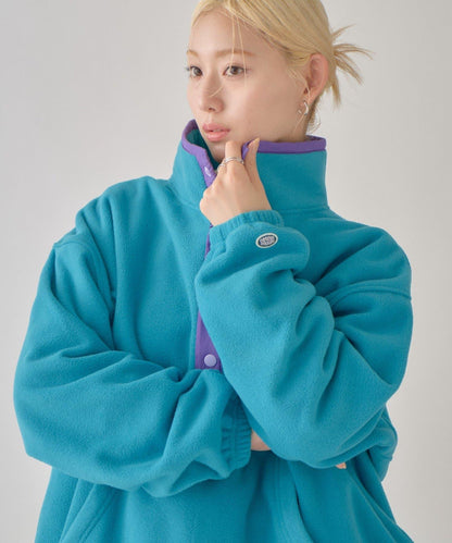 DISCUS 聯名 Oversize 抽繩下襬抓絨套頭衫
