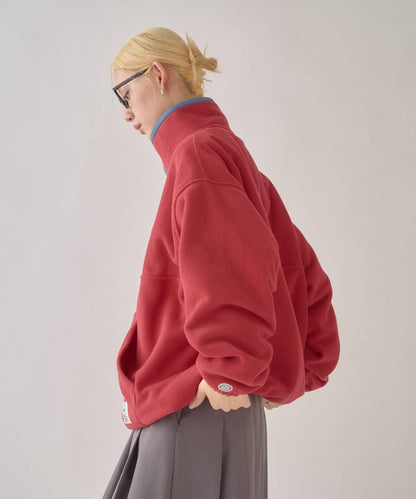 DISCUS 聯名 Oversize 抽繩下襬抓絨套頭衫