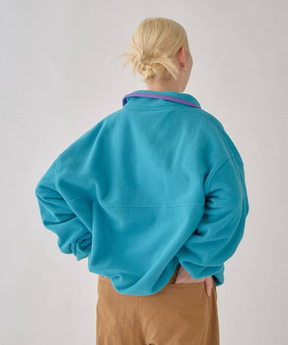 DISCUS 聯名 Oversize 抽繩下襬抓絨套頭衫