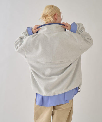 DISCUS 聯名 Oversize 抽繩下襬抓絨套頭衫