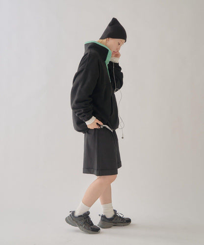 DISCUS 聯名 Oversize 抽繩下襬抓絨套頭衫