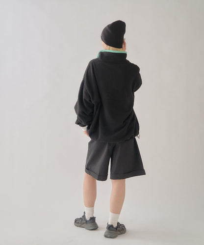 DISCUS 聯名 Oversize 抽繩下襬抓絨套頭衫
