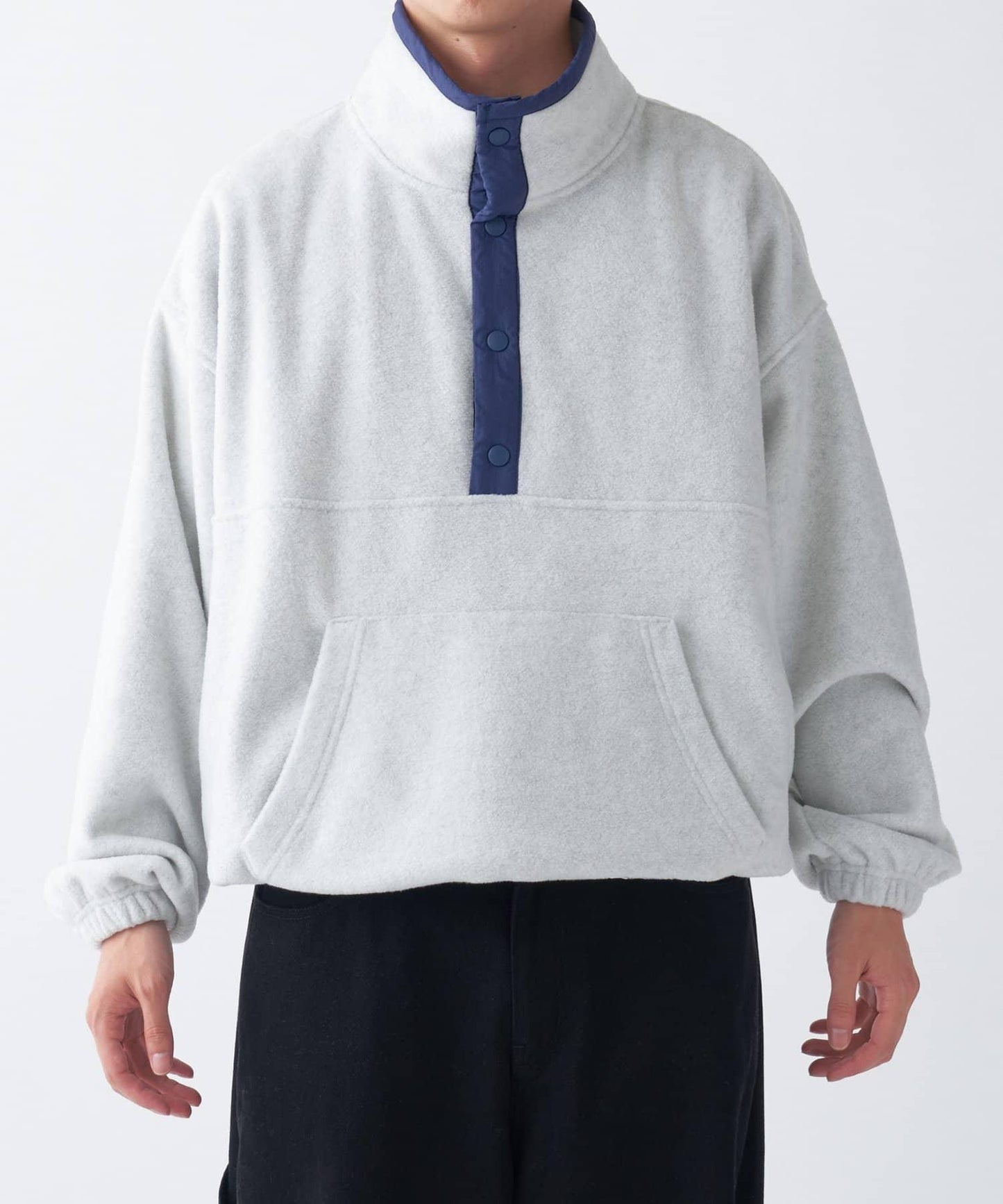 DISCUS 聯名 Oversize 抽繩下襬抓絨套頭衫