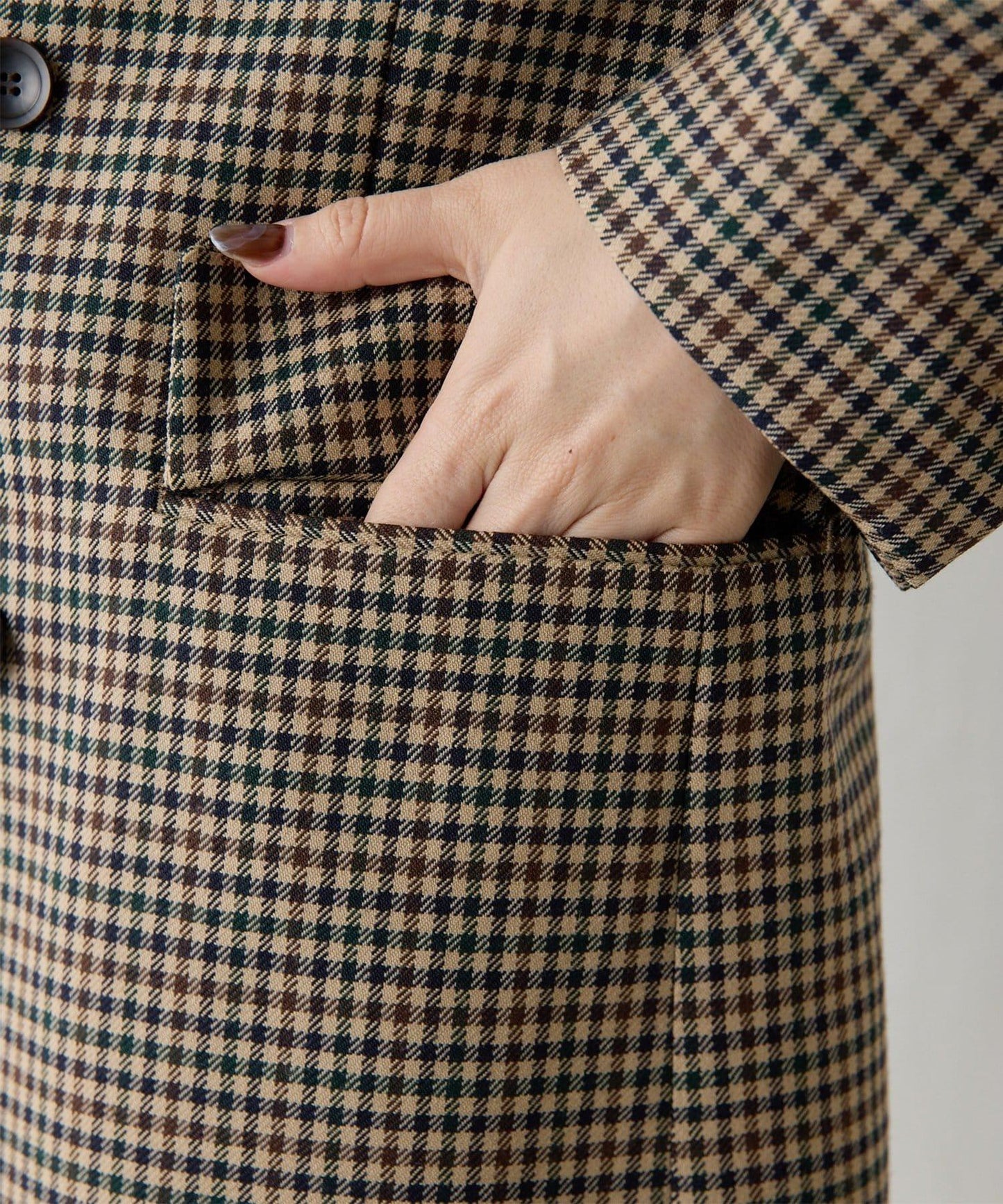 格紋雙排扣夾克