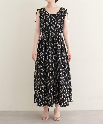 抽繩V領連衣裙