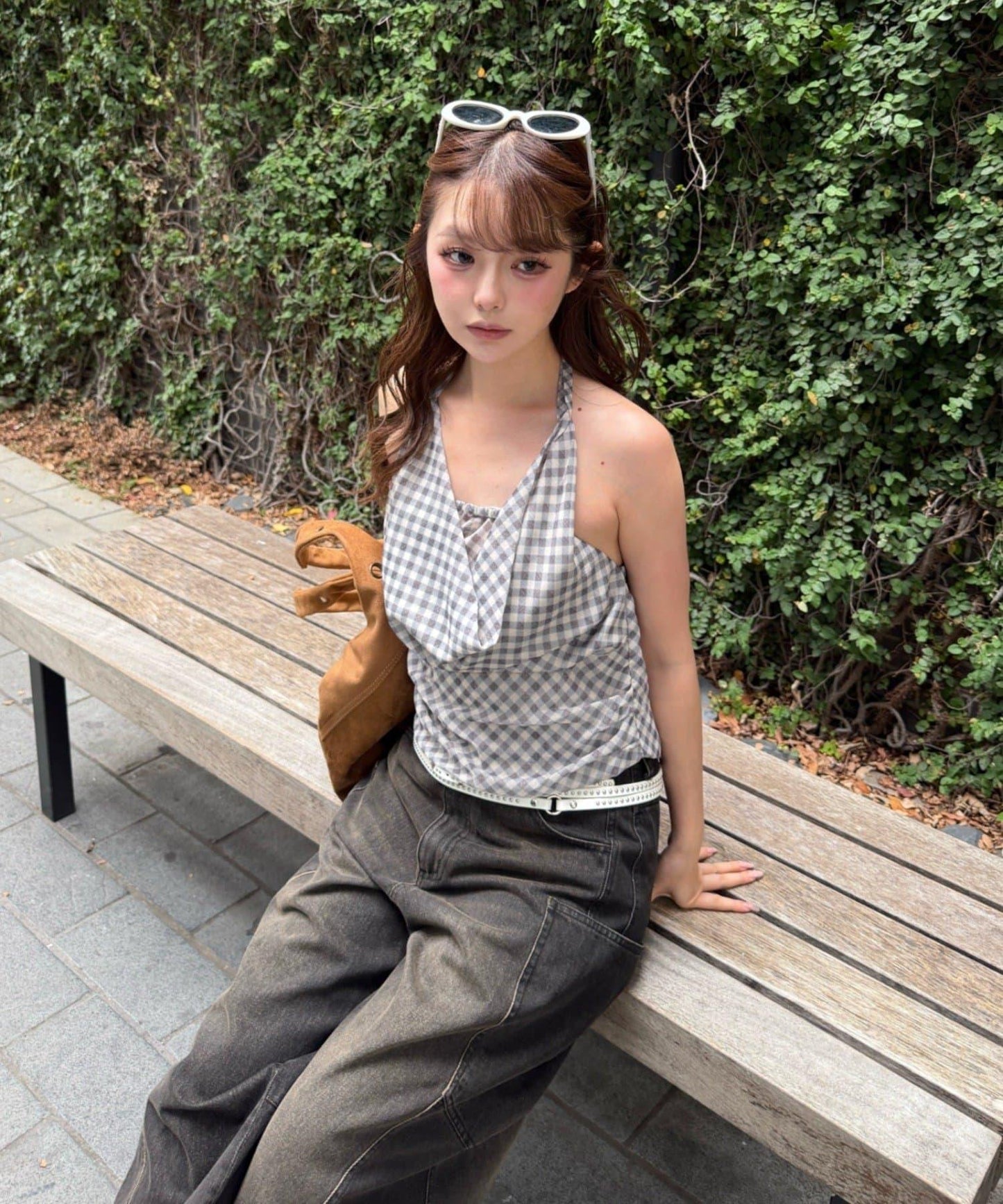 設計拼接牛仔 闊腿牛仔褲