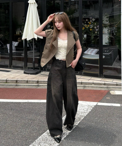 拿破崙泡泡袖襯衫/襯衫