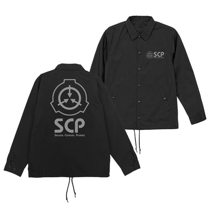 SCP財団 L碼 T/C教練夾克 黑色