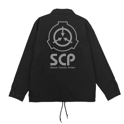 SCP財団 L碼 T/C教練夾克 黑色