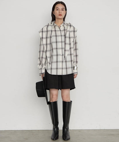 牛仔圍巾襯衫