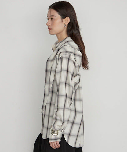 牛仔圍巾襯衫
