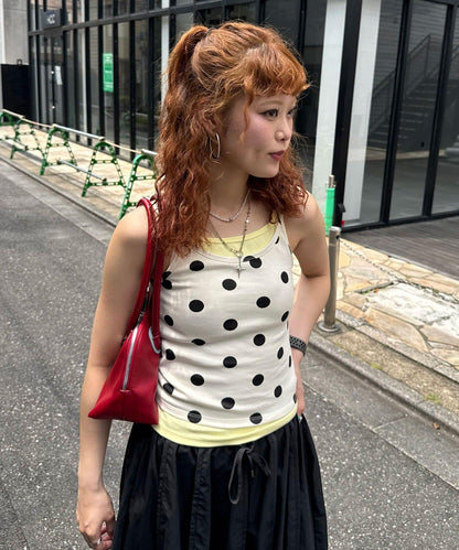 拼色假兩件吊帶背心