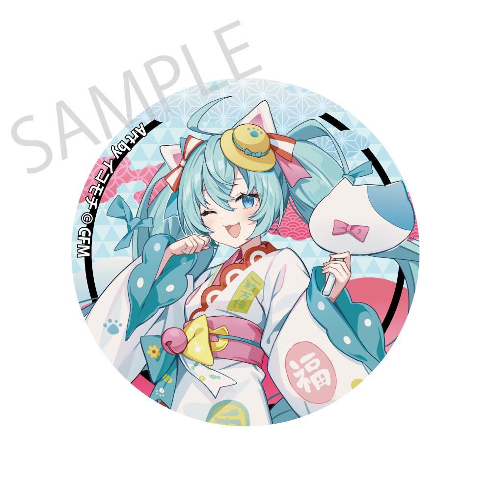 初音未來×招き貓×真夏の熊谷 閃亮徽章 Art by イコモチ