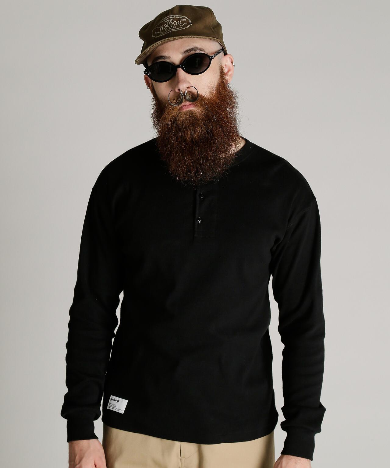 KNITTING HENLEY LS T-SHIRT 針織亨利領長袖T恤