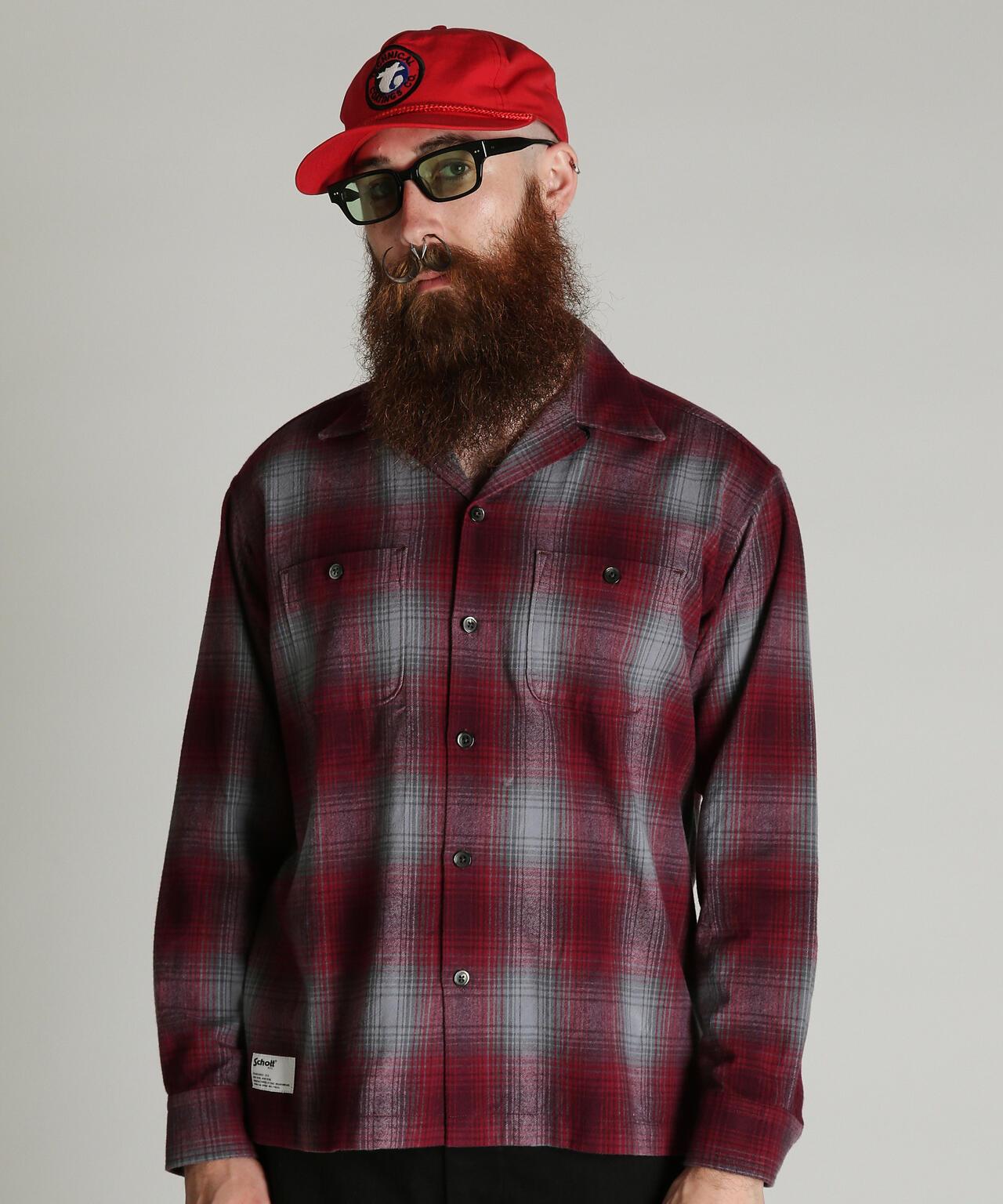 OMBRE CHECK FLANNEL SHIRT 漸變格紋法蘭絨襯衫