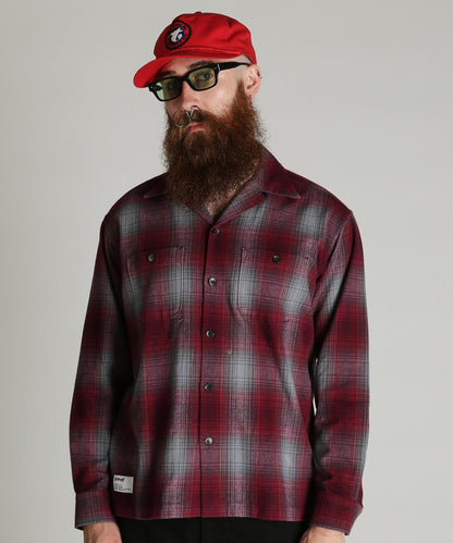 OMBRE CHECK FLANNEL SHIRT 漸變格紋法蘭絨襯衫