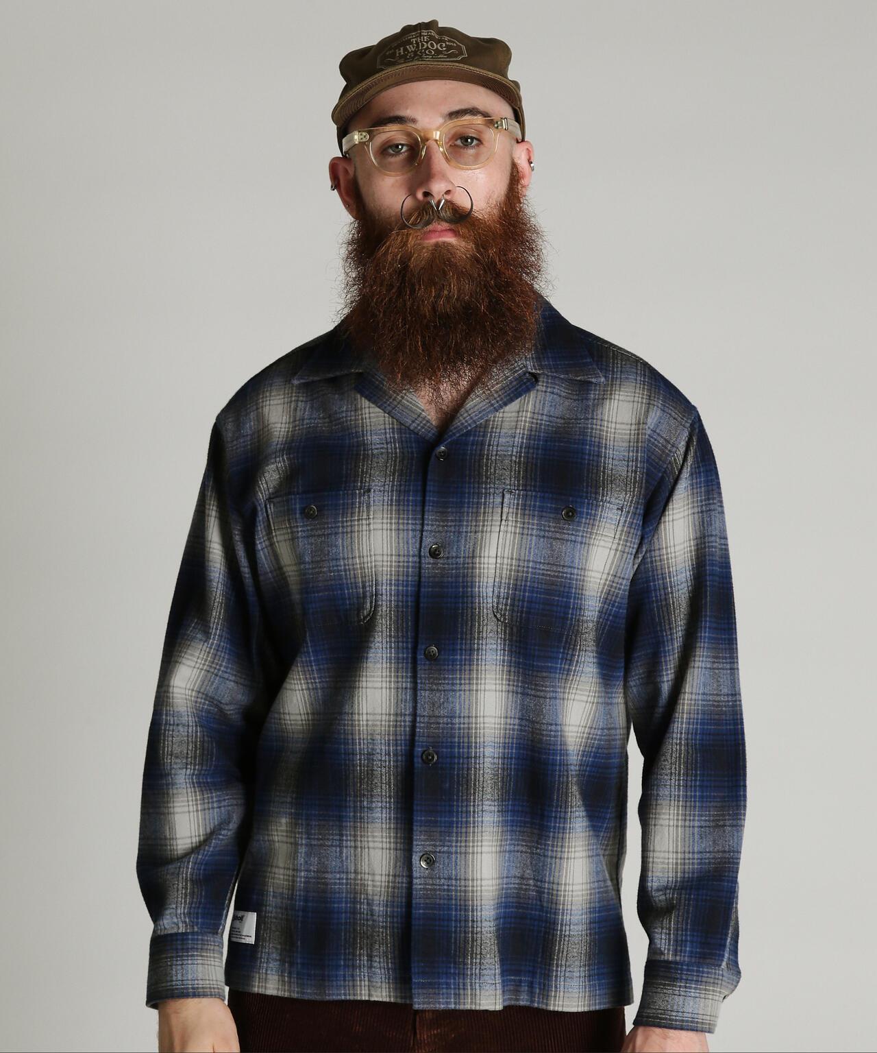 OMBRE CHECK FLANNEL SHIRT 漸變格紋法蘭絨襯衫