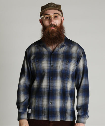 OMBRE CHECK FLANNEL SHIRT 漸變格紋法蘭絨襯衫