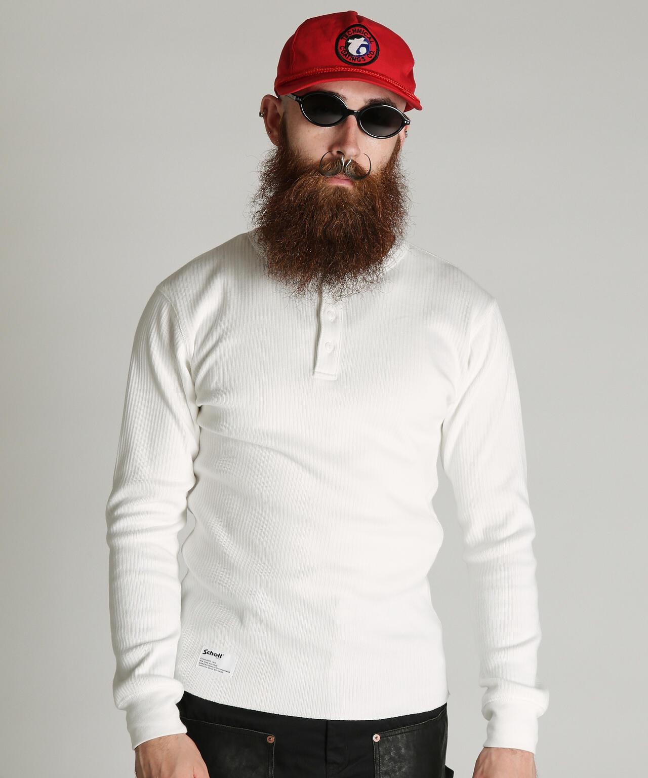ARMY RIB HENLEY LS T-SHIRT/陸軍羅紋亨利領長袖T恤