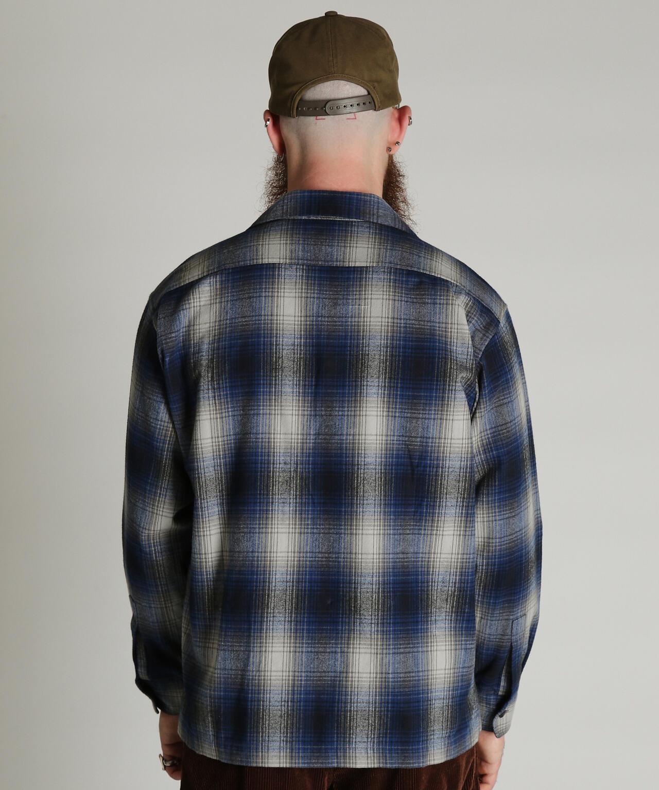 OMBRE CHECK FLANNEL SHIRT 漸變格紋法蘭絨襯衫