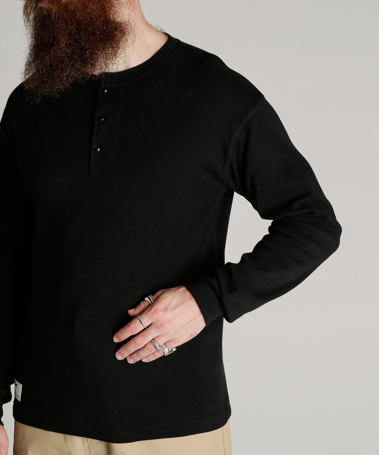 KNITTING HENLEY LS T-SHIRT 針織亨利領長袖T恤