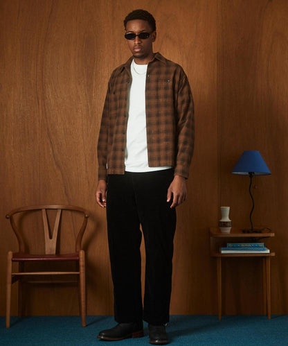 PRINT OMBRE CHECK FLANNEL SHIRT 印花漸變格紋法蘭絨襯衫