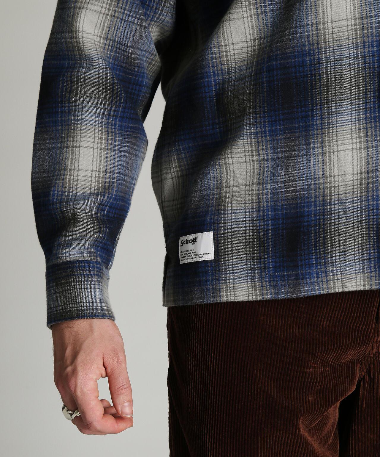 OMBRE CHECK FLANNEL SHIRT 漸變格紋法蘭絨襯衫