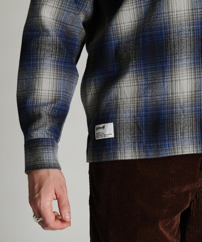 OMBRE CHECK FLANNEL SHIRT 漸變格紋法蘭絨襯衫
