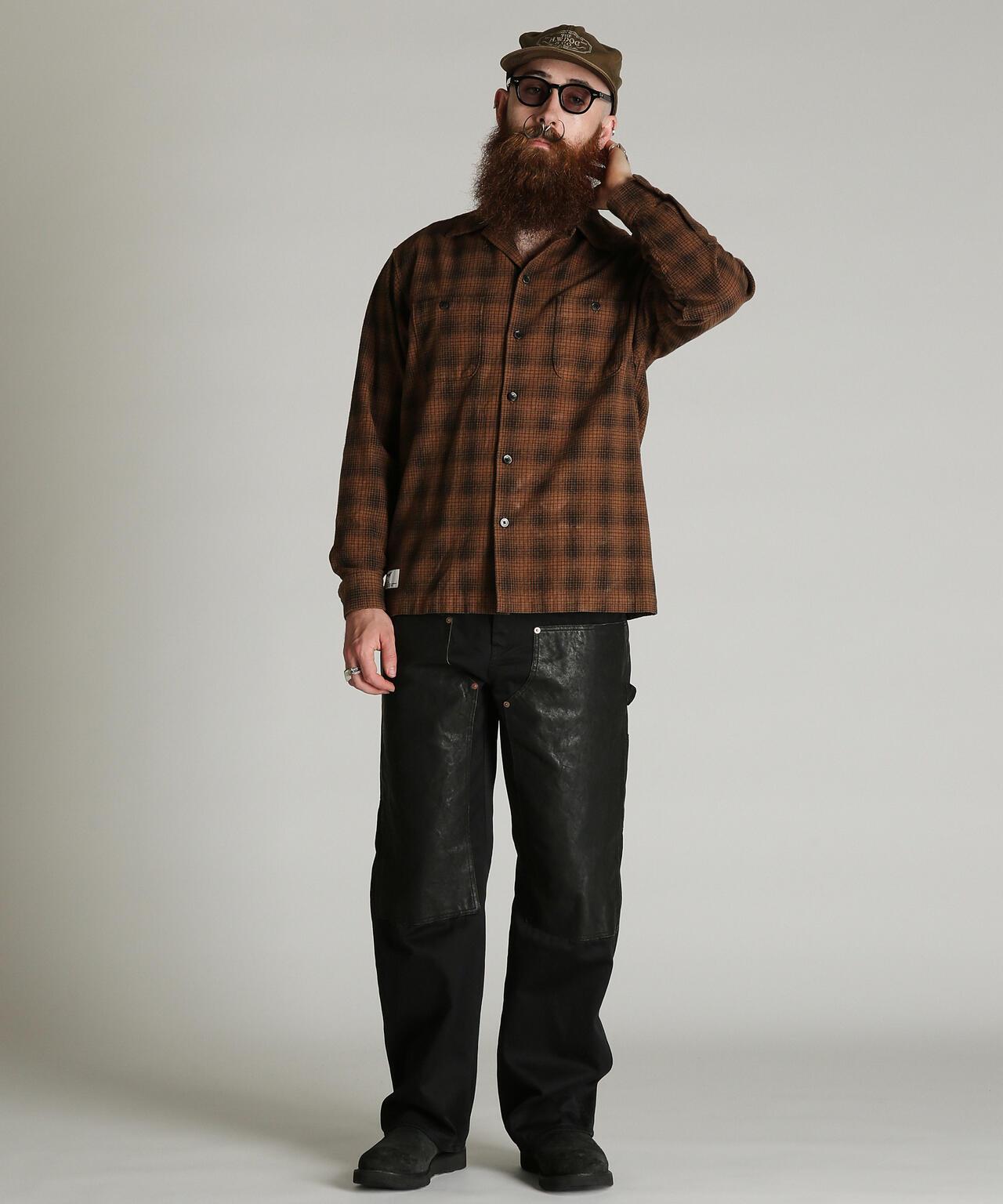 PRINT OMBRE CHECK FLANNEL SHIRT 印花漸變格紋法蘭絨襯衫