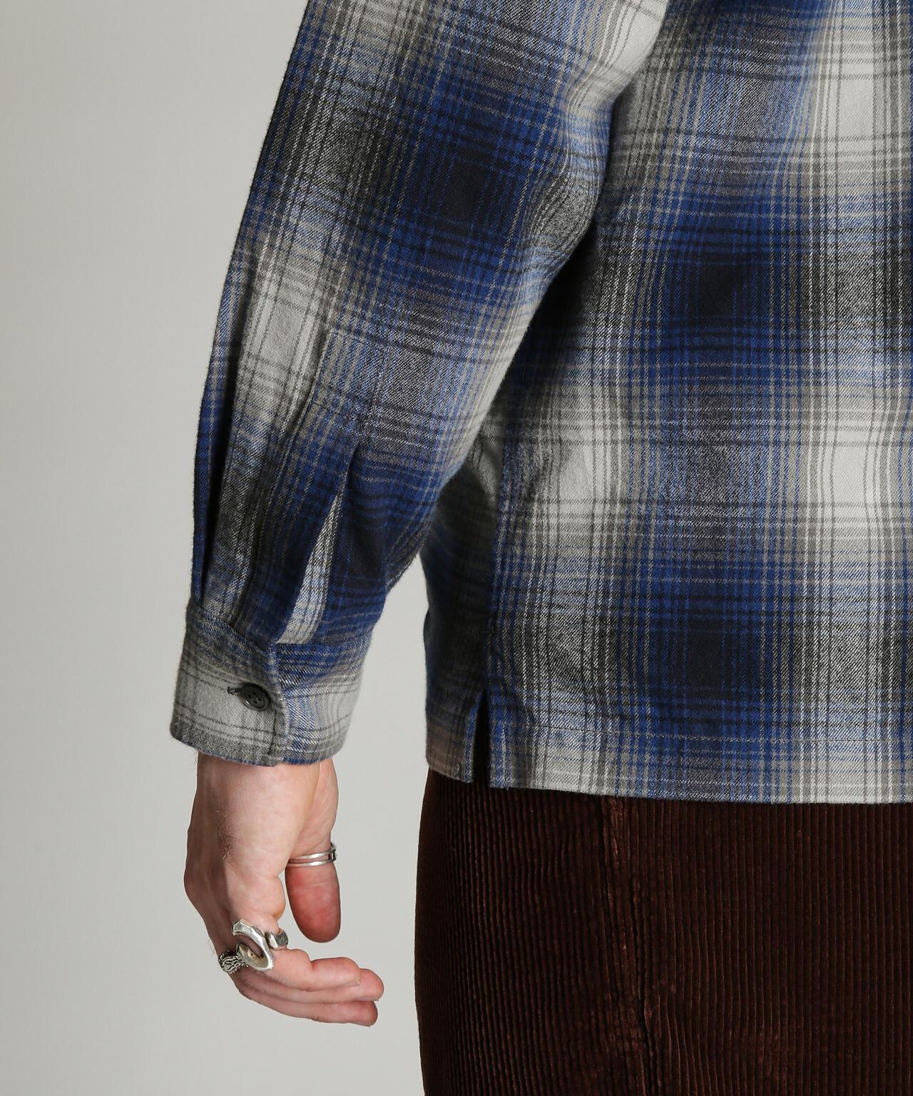 OMBRE CHECK FLANNEL SHIRT 漸變格紋法蘭絨襯衫