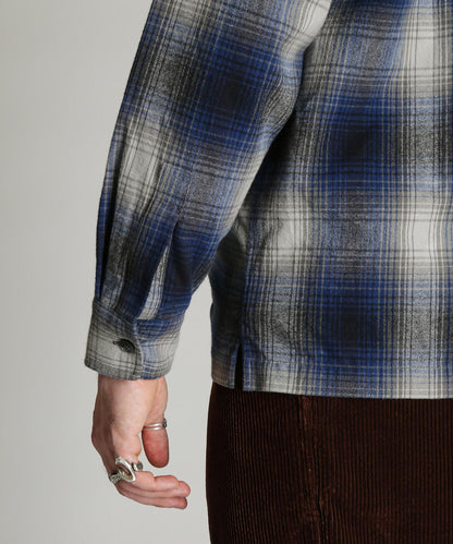 OMBRE CHECK FLANNEL SHIRT 漸變格紋法蘭絨襯衫