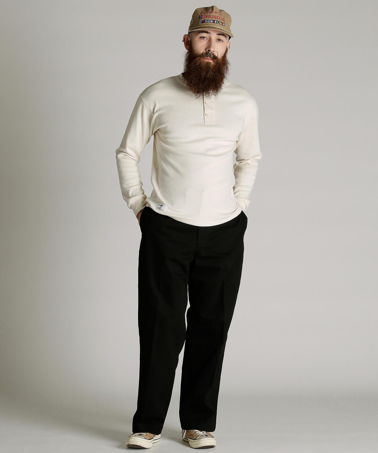 KNITTING HENLEY LS T-SHIRT 針織亨利領長袖T恤