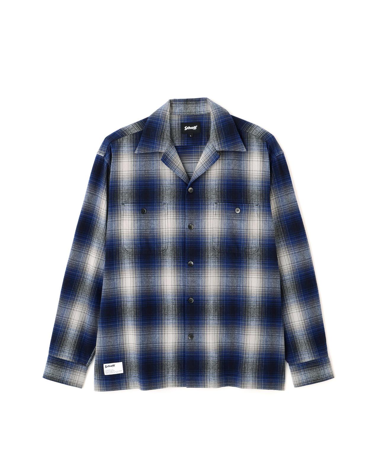 OMBRE CHECK FLANNEL SHIRT 漸變格紋法蘭絨襯衫