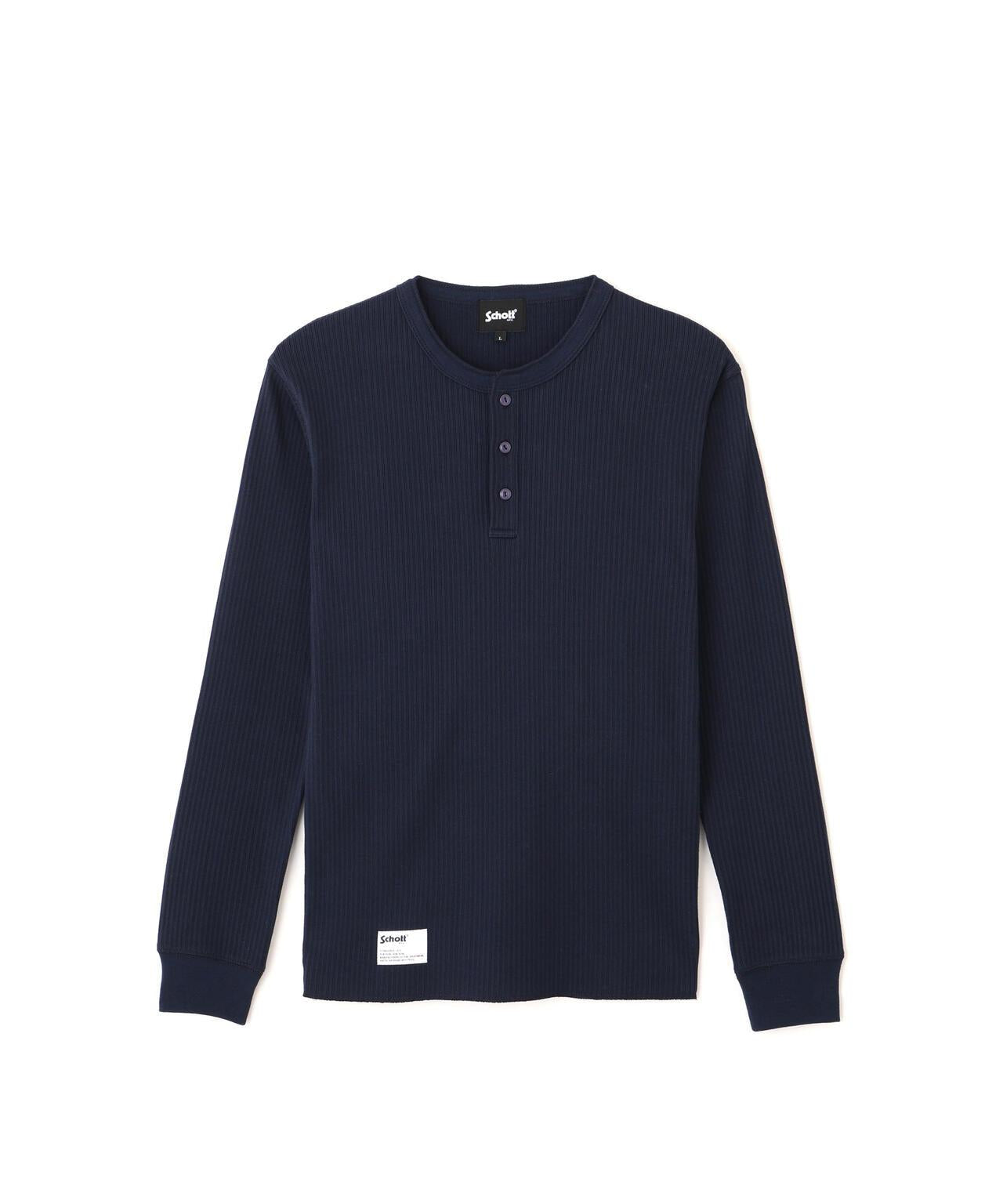 ARMY RIB HENLEY LS T-SHIRT/陸軍羅紋亨利領長袖T恤