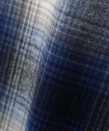 OMBRE CHECK FLANNEL SHIRT 漸變格紋法蘭絨襯衫