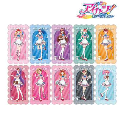 アイカツ！ 10th STORY ～未來へのSTARWAY～（偶像活動！ 10th STORY ～通往未來的STARWAY～） 描繪復古條紋ver. 隨機異形貼紙（單位/整盒/10包入）