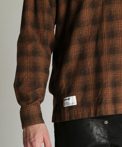 PRINT OMBRE CHECK FLANNEL SHIRT 印花漸變格紋法蘭絨襯衫